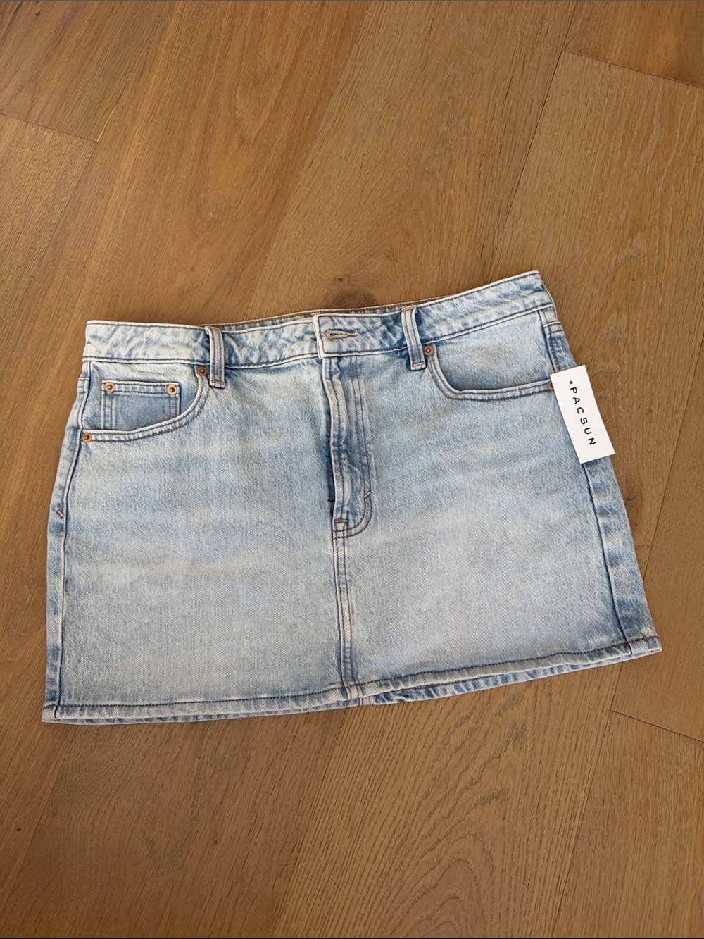 PacSun Light Blue Denim Mini Skirt - Classic Five-Pocket